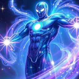 Comic scaling cosmic God Logo