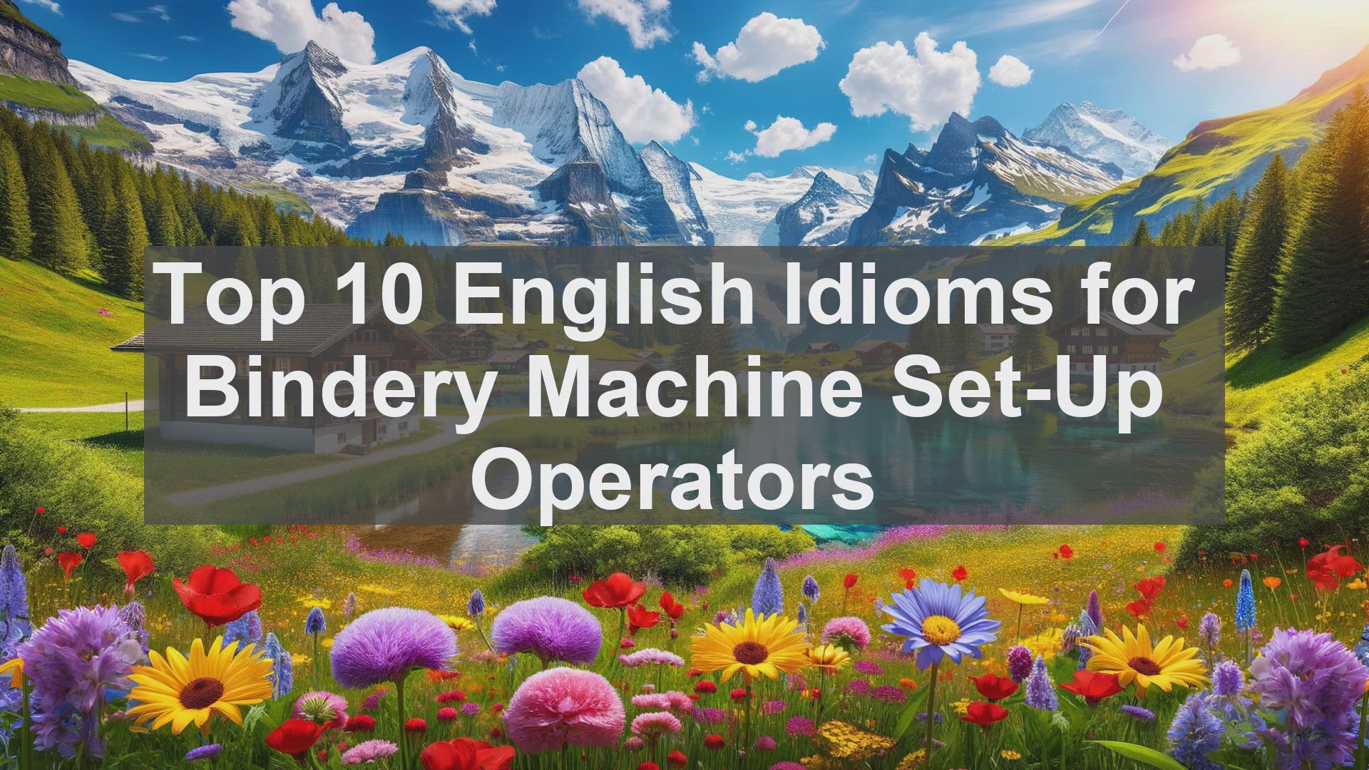 'Video thumbnail for Top 10 English Idioms for Bindery Machine SetUp Operators'