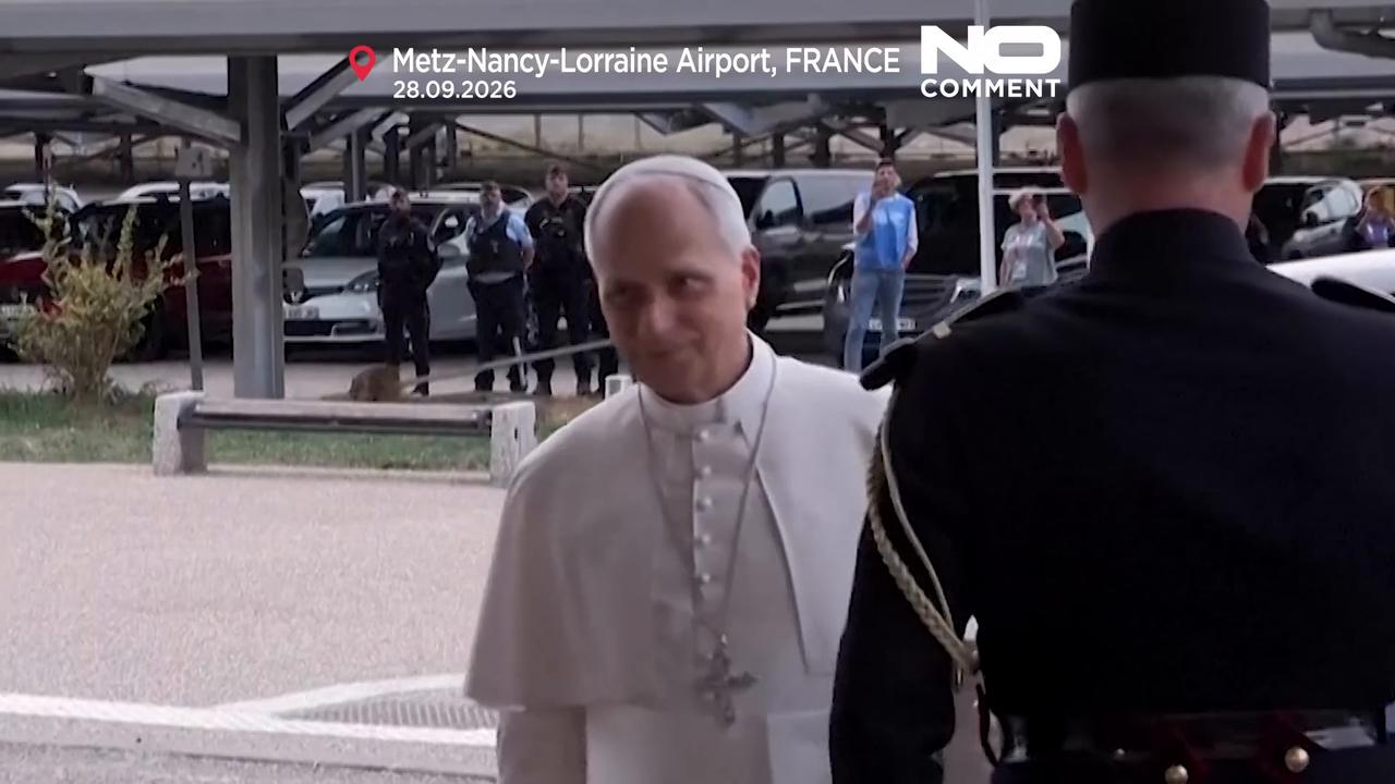 Video thumbnail for Pope Leo ends France trip in Metz, spotlighting Schuman and EU unity