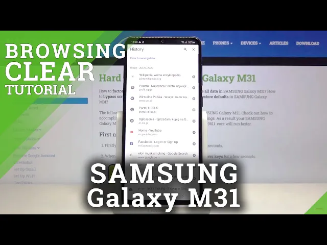 Video thumbnail for How to Clear Browsing Data in SAMSUNG Galaxy M31 – Delete Browsing History