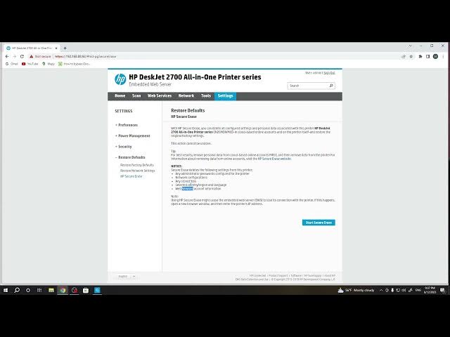 Video thumbnail for How to Hard Reset HP DeskJet 2700 Series – Restore Default Settings