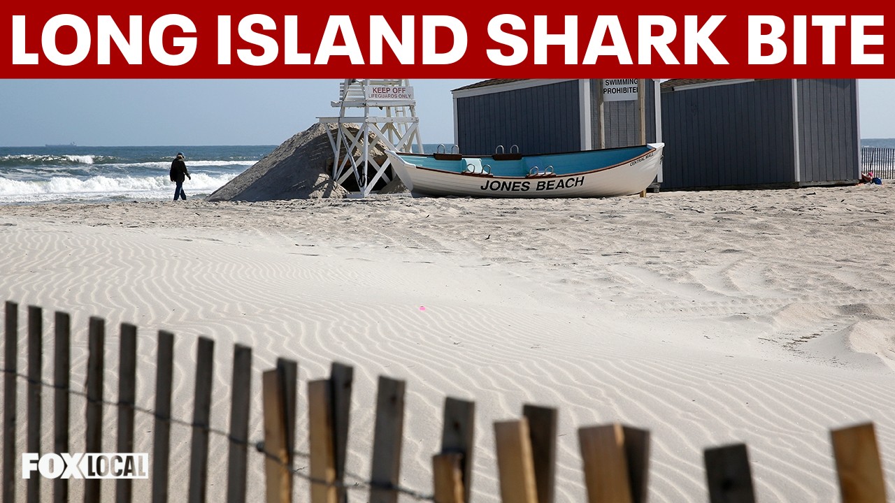 Video thumbnail for Swimmer bitten by shark at Jones Beach on Long Island