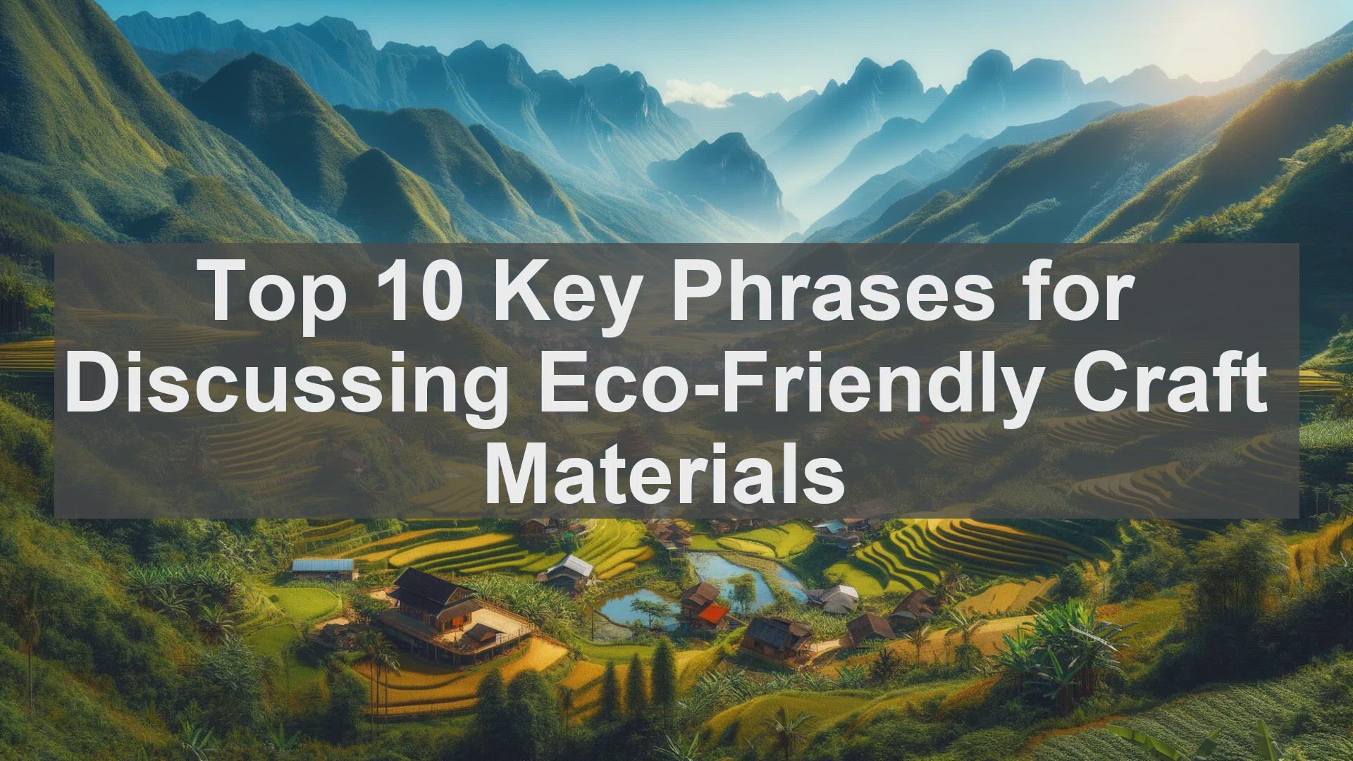 'Video thumbnail for Top 10 Key Phrases for Discussing EcoFriendly Craft Materials'