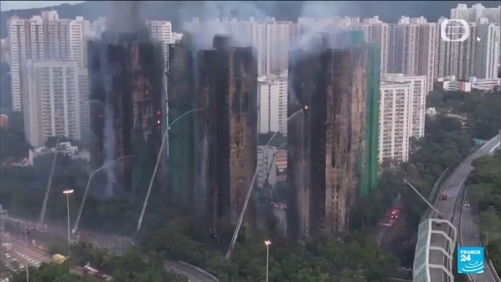 Video thumbnail for Hong Kong massive fire exposes dangers of bamboo scaffolding