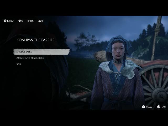 Video thumbnail for Ghost of Yotei - Chapter 1 Atsu Meets Konupas The Farrier: Calm The Horse | Buy Saddle and Dyes