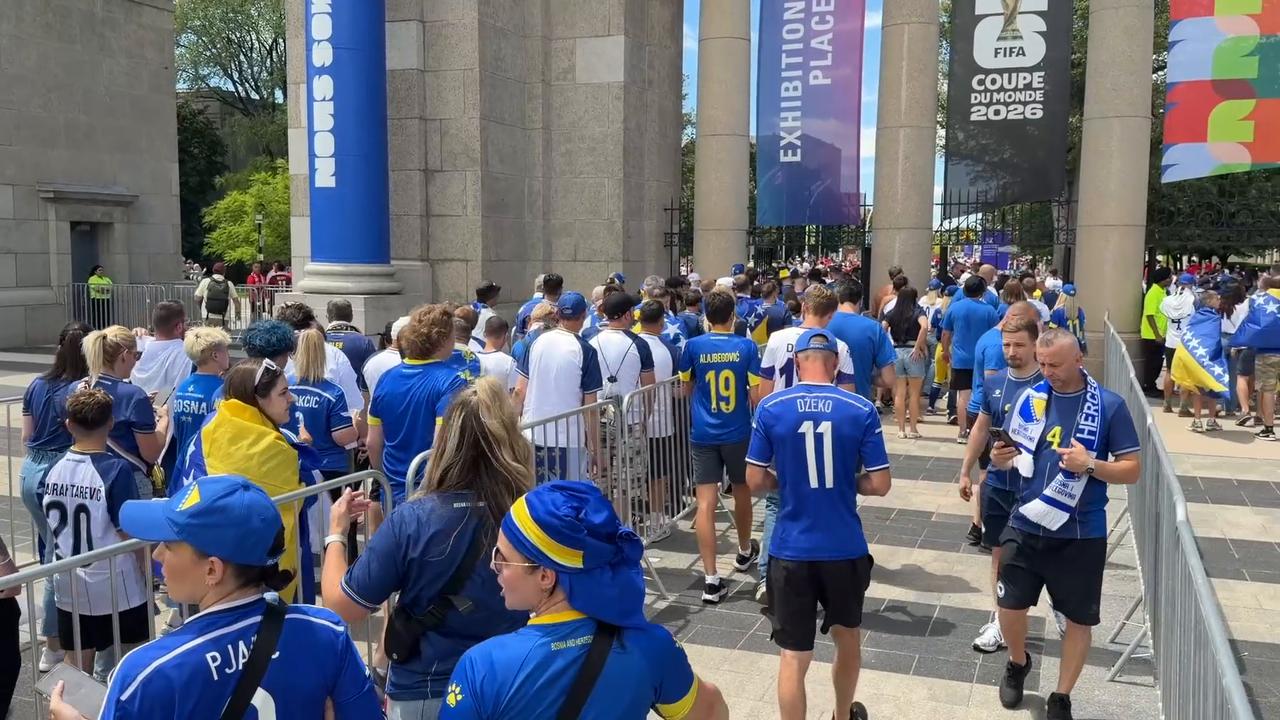 Video thumbnail for Canada: Bosnian fans march through Toronto ahead of World Cup clash with Canada.
