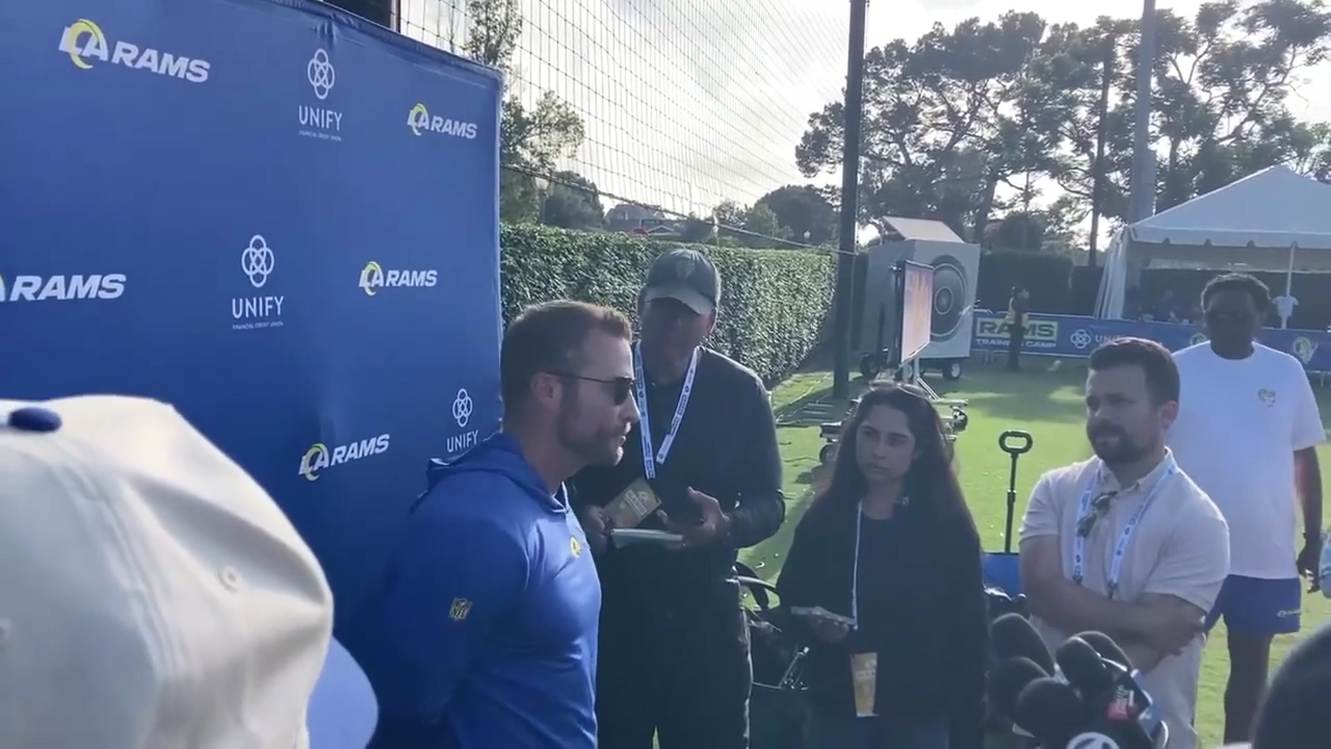'Video thumbnail for Los Angeles Rams Head Coach Sean McVay on RB Room and More'