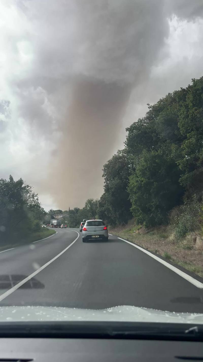 Video thumbnail for Giant Dust Tornado Looms over Rural Road
