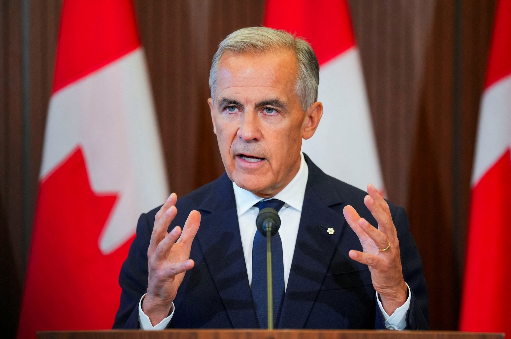 Video thumbnail for Canada to match US tariffs “dollar for dollar,” PM Carney says