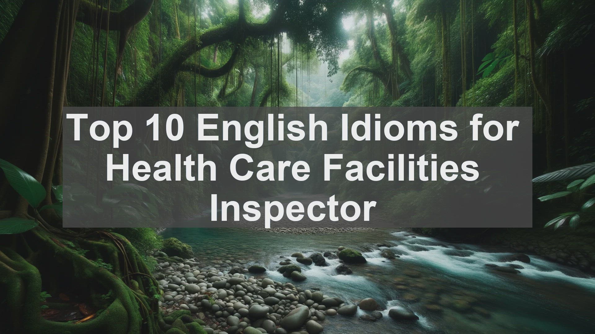 'Video thumbnail for Top 10 English Idioms for Health Care Facilities Inspector'
