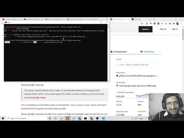 Video thumbnail for React.js Google Maps API Example to Embed Full Screen Google Maps in Website Using TypeScript