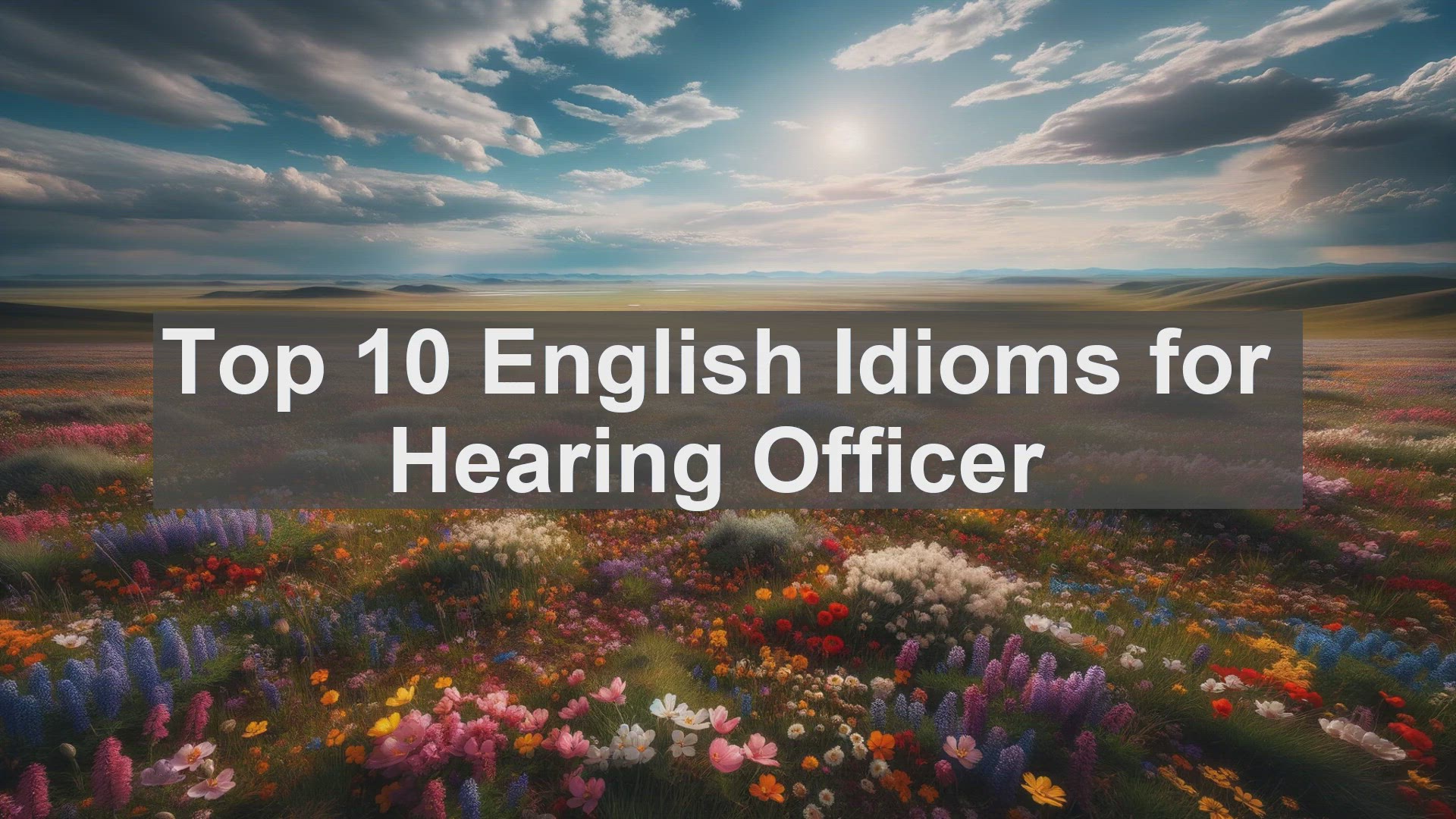 'Video thumbnail for Top 10 English Idioms for Hearing Officer'
