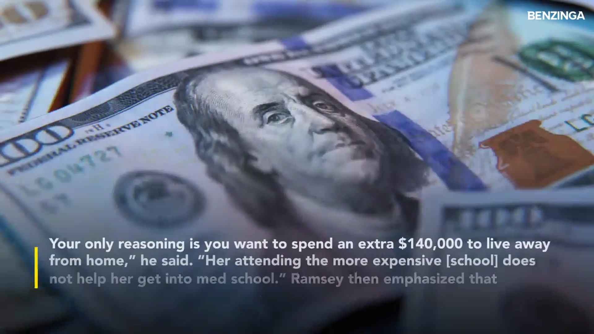 'Video thumbnail for Dave Ramsey: $140K College Price Tag Is for Living Away'