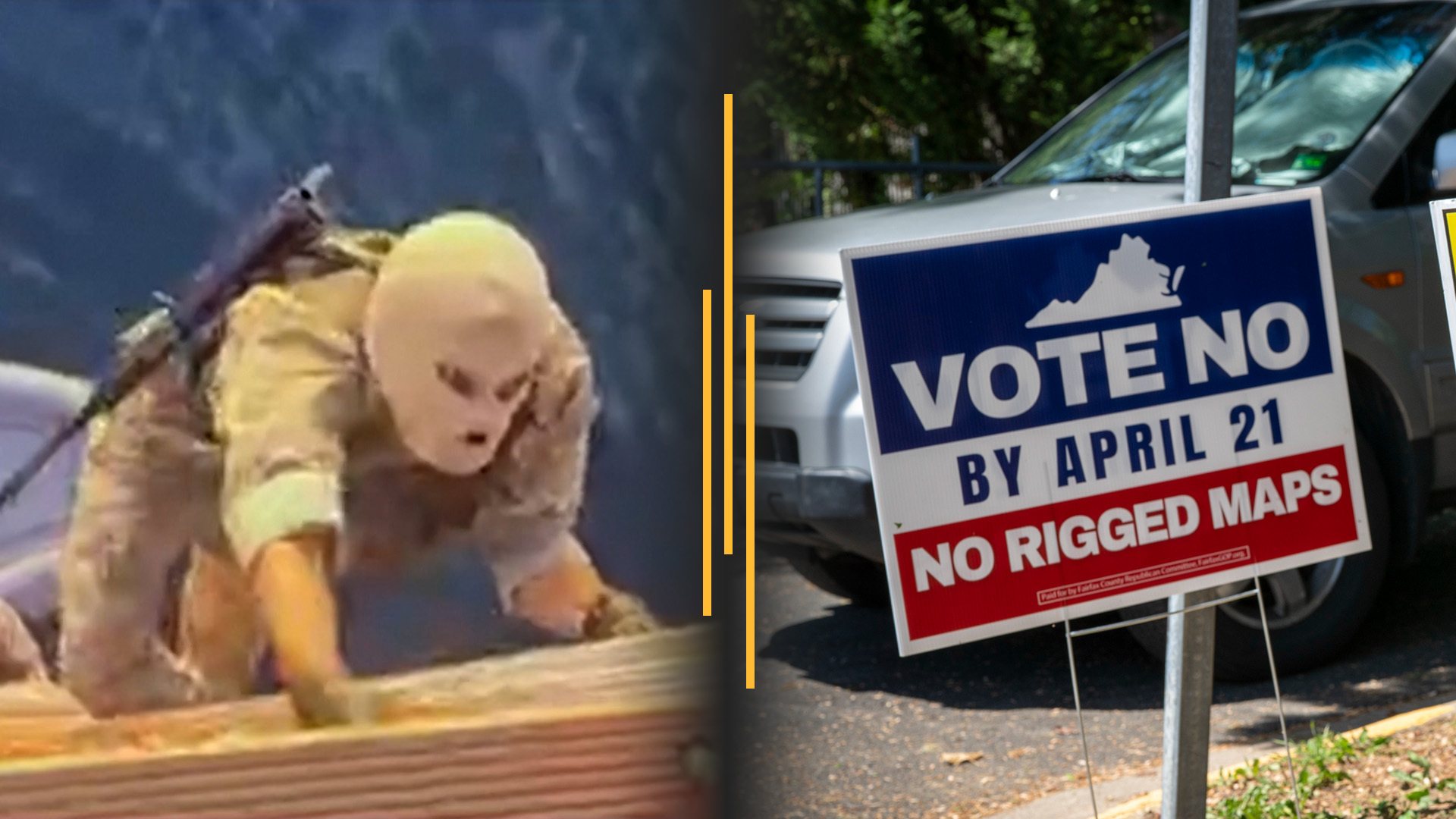 Video thumbnail for Iran airs ship seizure video as Hormuz fight stalls talks; Judge blocks Virginia map