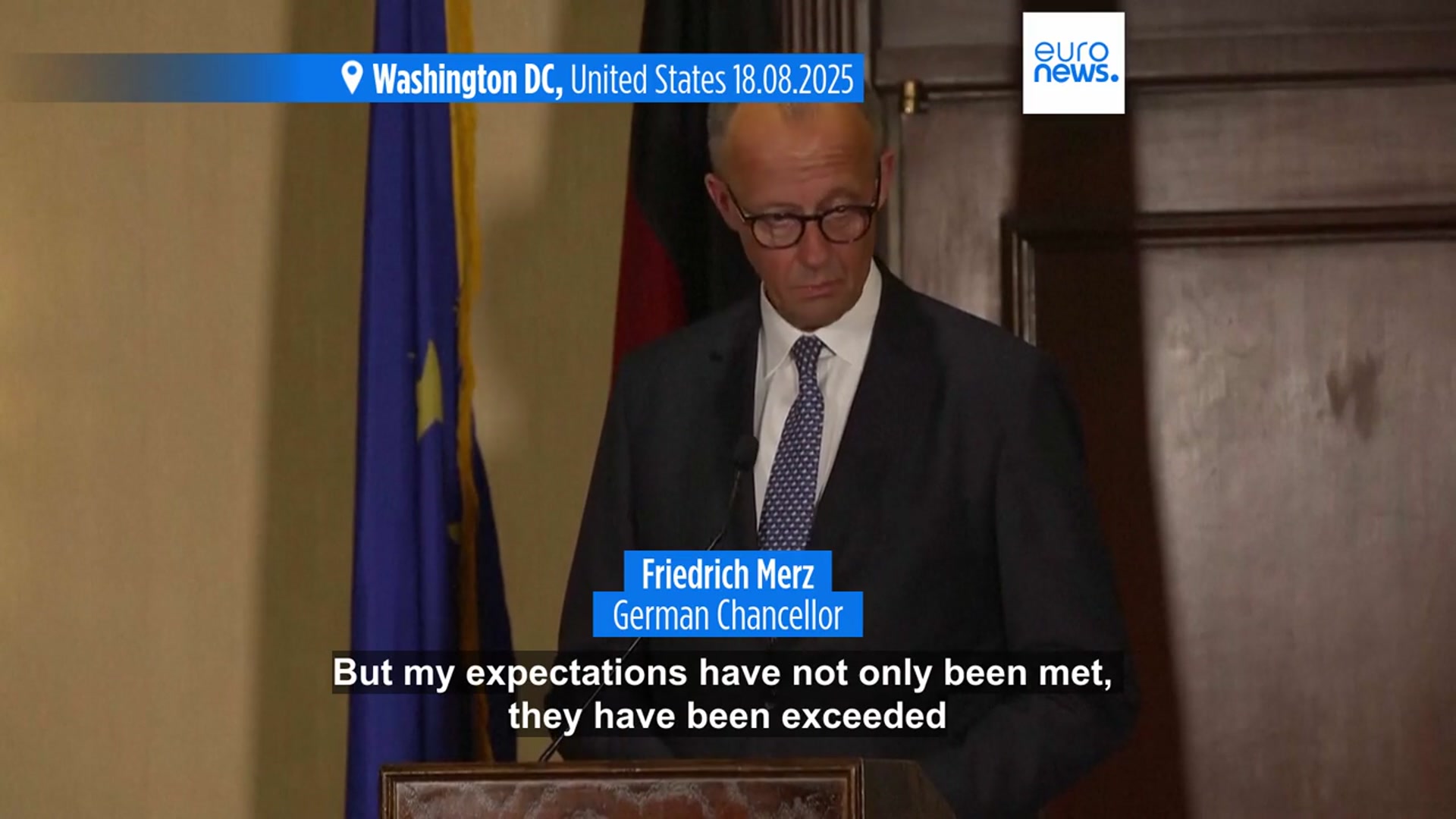 'Video thumbnail for European leaders show cautious optimism following White House talks with Zelenskyy and Trump'