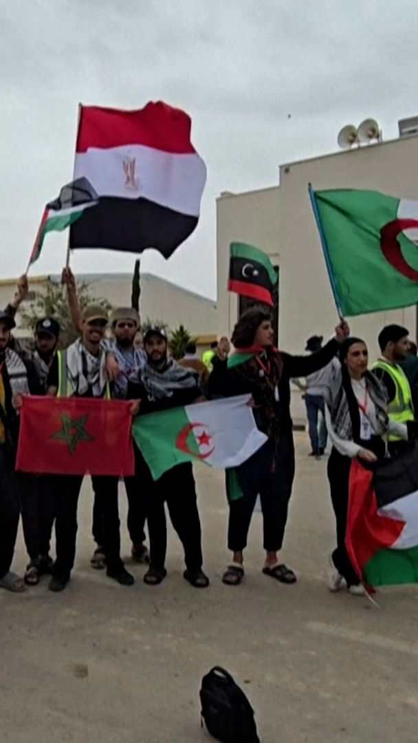 Video thumbnail for Gaza aid convoy in Libya prepares to head to Gaza