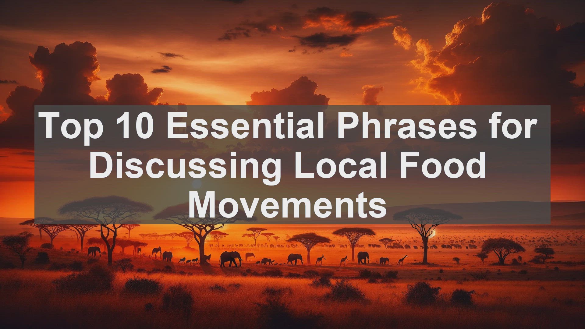 'Video thumbnail for Top 10 Essential Phrases for Discussing Local Food Movements'