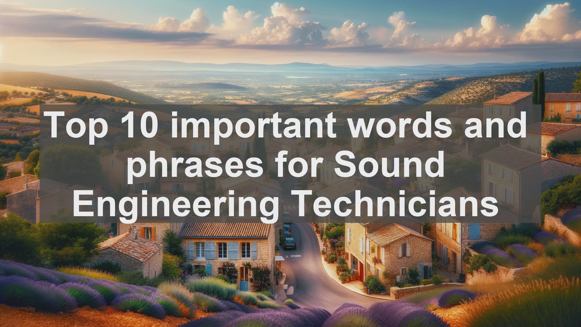 'Video thumbnail for Top 10 important words and phrases for Sound Engineering Technicians'