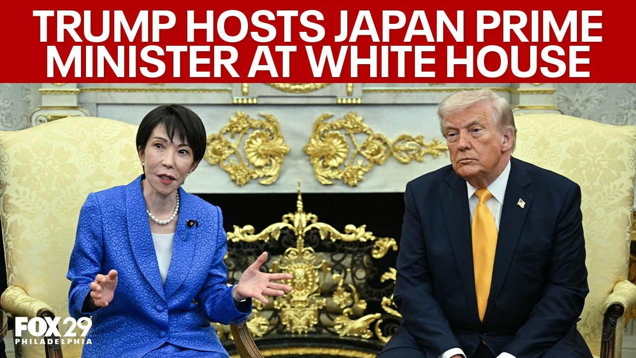 Video thumbnail for Trump hosts Japan PM Sanae Takaichi at White House: Full briefing