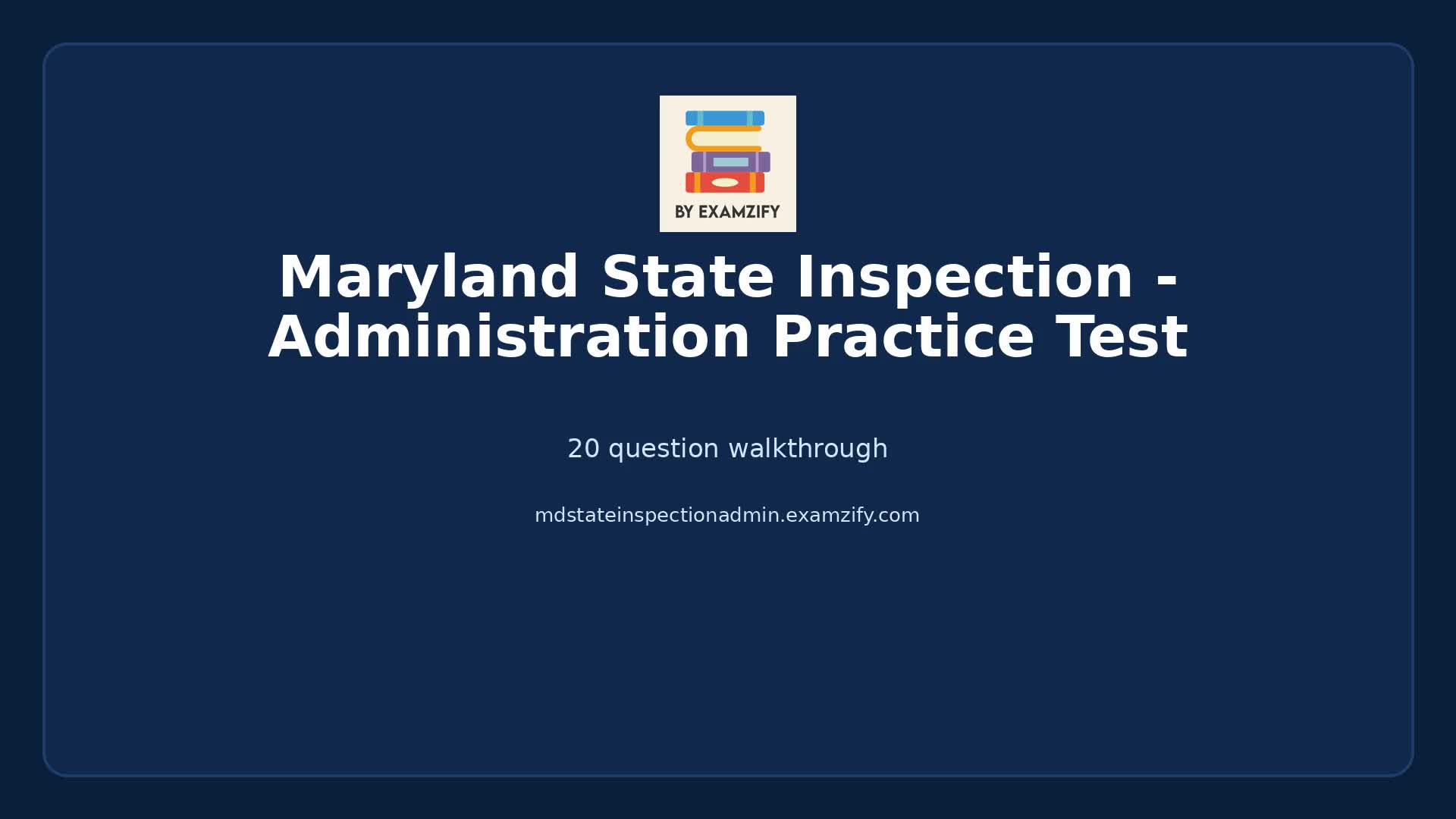 Video thumbnail for Maryland State Inspection - Administration Practice Test