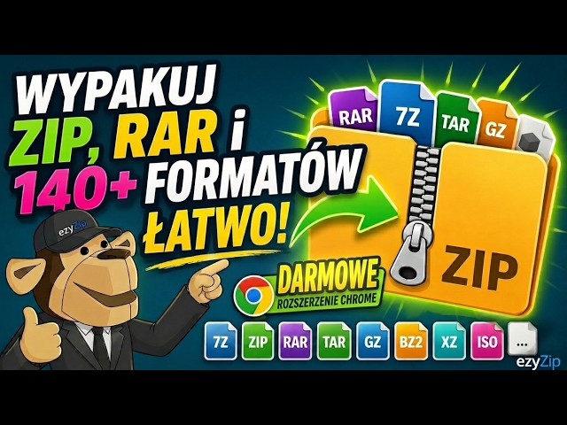 Video thumbnail for 📦 Wyodrębniaj ZIP, RAR i Ponad 140 Formatów za Pomocą Rozszerzenia Chrome | Darmowe i Lokalne