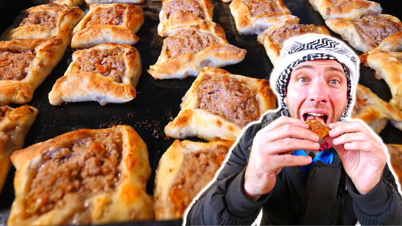 Video thumbnail for Iconic LEBANESE LAMB PIES in Baalbek - ANCIENT TEMPLE RUINS in Lebanon!!