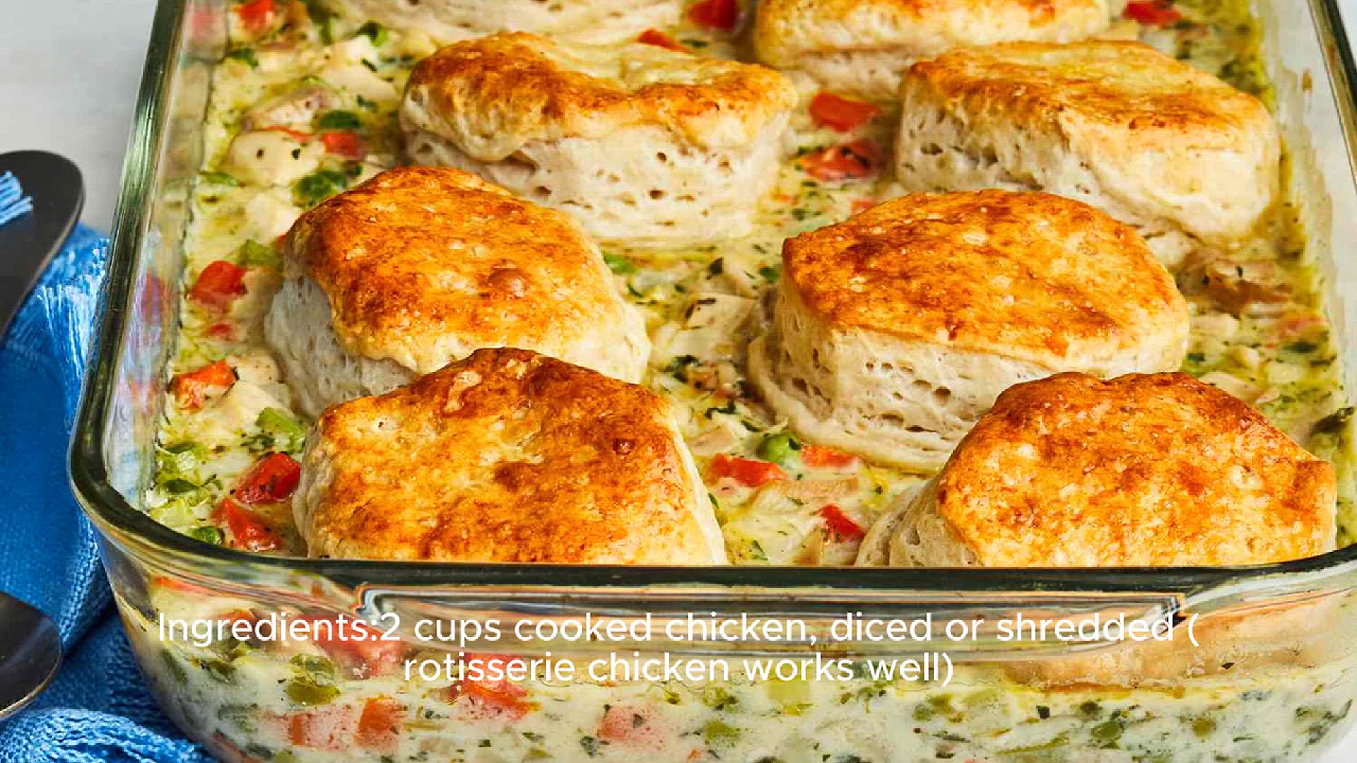 Video thumbnail for Biscuit Chicken Pot Pie Recipe