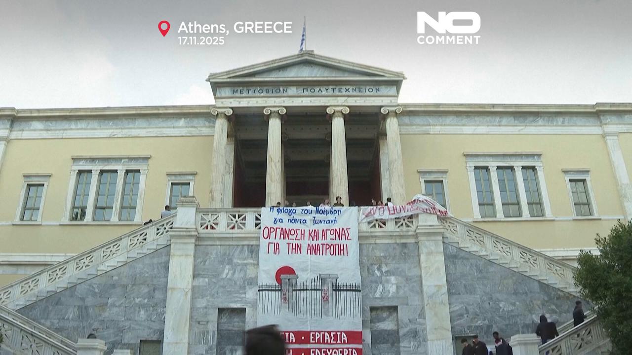 'Video thumbnail for Greeks mark anniversary of 1973 Polytechnic uprising'