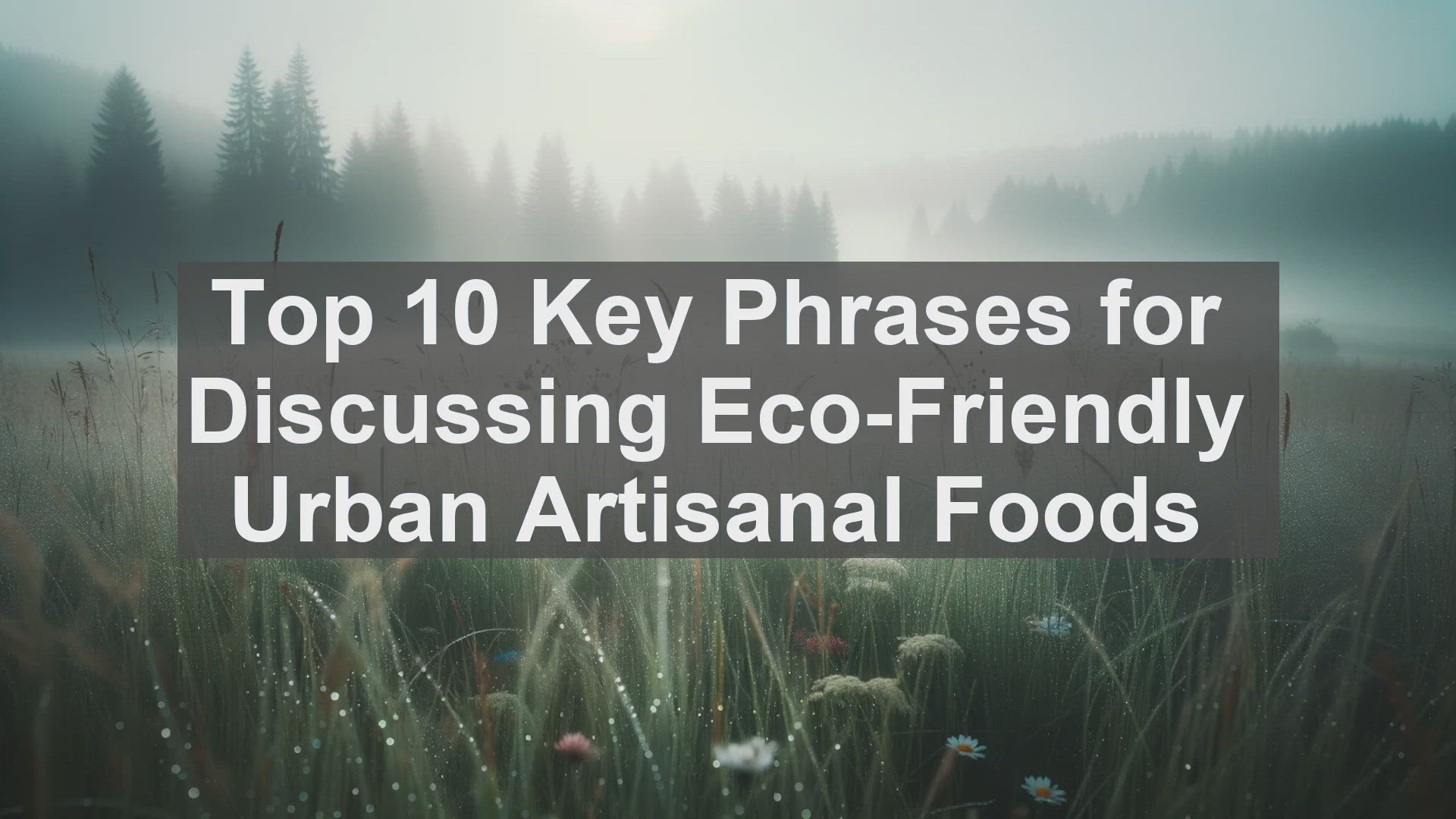 'Video thumbnail for Top 10 Key Phrases for Discussing EcoFriendly Urban Artisanal Foods'