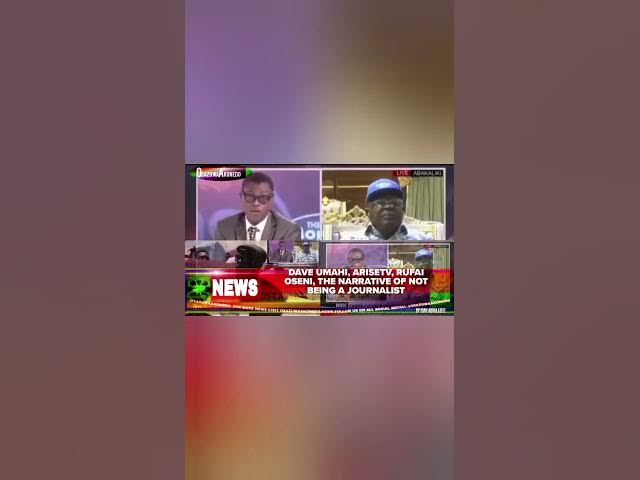 Video thumbnail for Dave Umahi, AriseTV, Rufai Oseni, The Narrative Of Not Being A Journalist