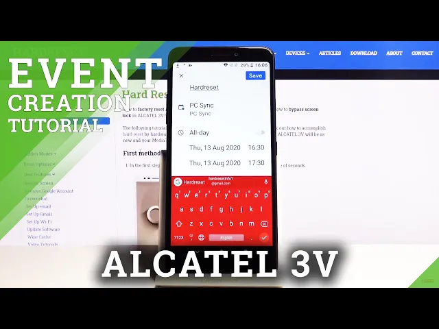 Video thumbnail for How to Add an Event to Calendar in ALCATEL 3V - Event Creation