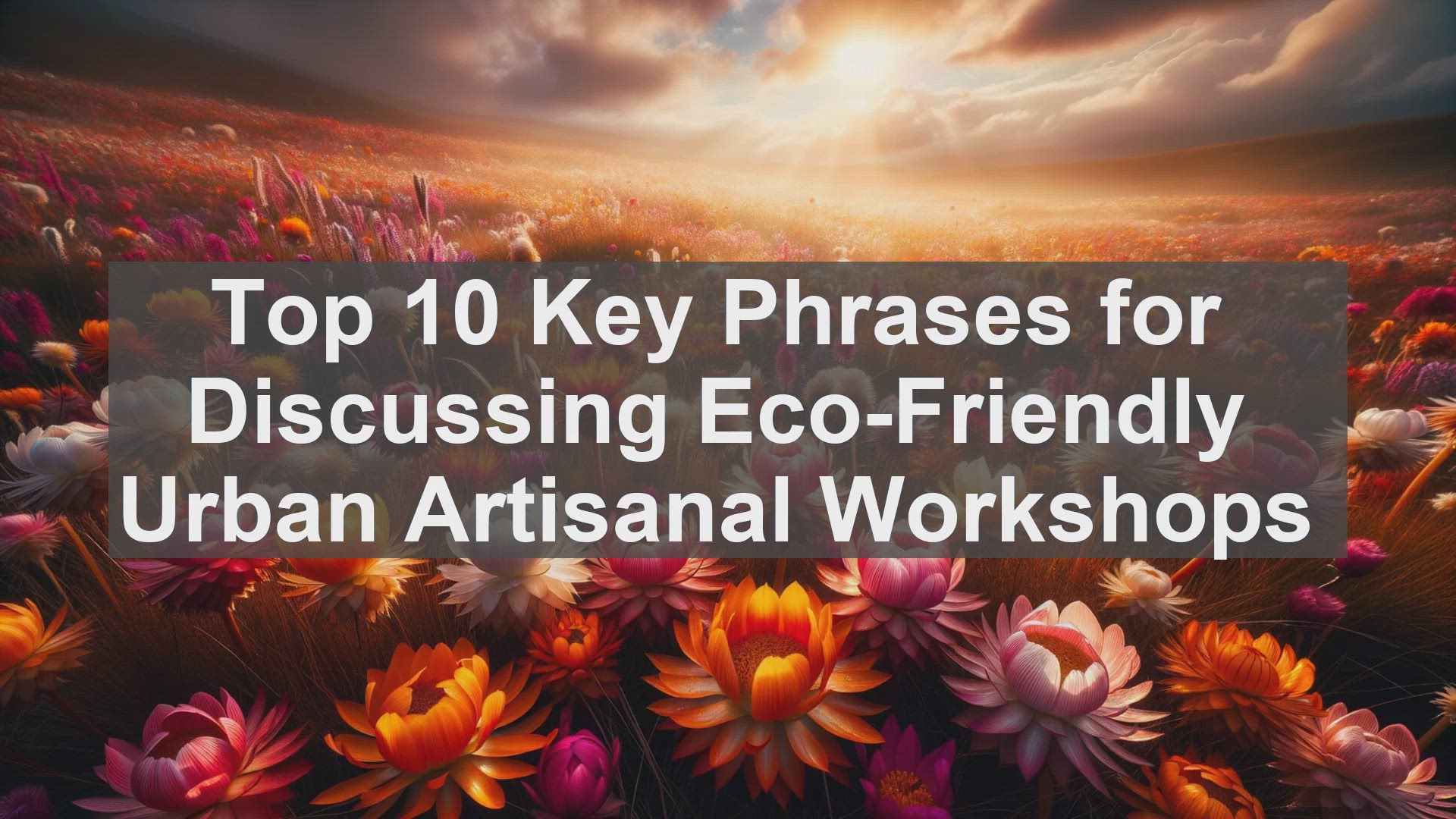 'Video thumbnail for Top 10 Key Phrases for Discussing EcoFriendly Urban Artisanal Workshops'