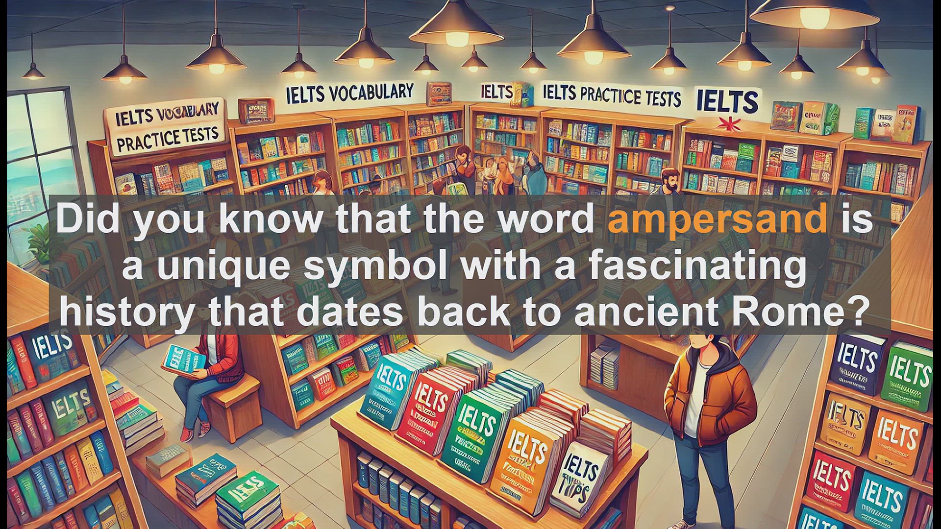 'Video thumbnail for 5000 Must Know IELTS 8.0 Vocabulary - The Ampersand: A Symbol with Ancient Roots'