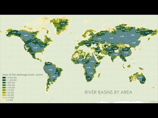 Video thumbnail for River Basins by Size: Earth's Natural Watersheds Revealed