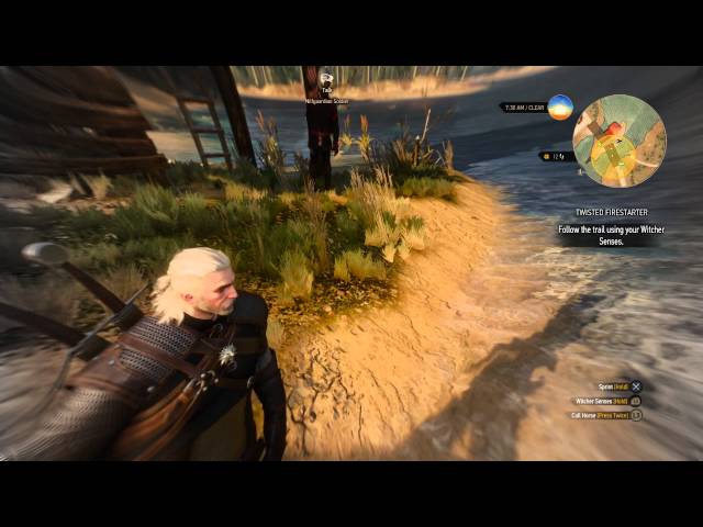 Video thumbnail for The Witcher 3: Wild Hunt - Twisted Firestarter: Search Clues, Follow Trail w Witcher Sense (Wounded)