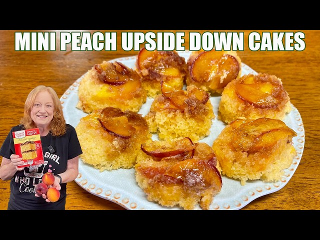 Video thumbnail for MINI PEACH UPSIDE DOWN CAKES Using Box Cake Mix SUMMER DESSERT