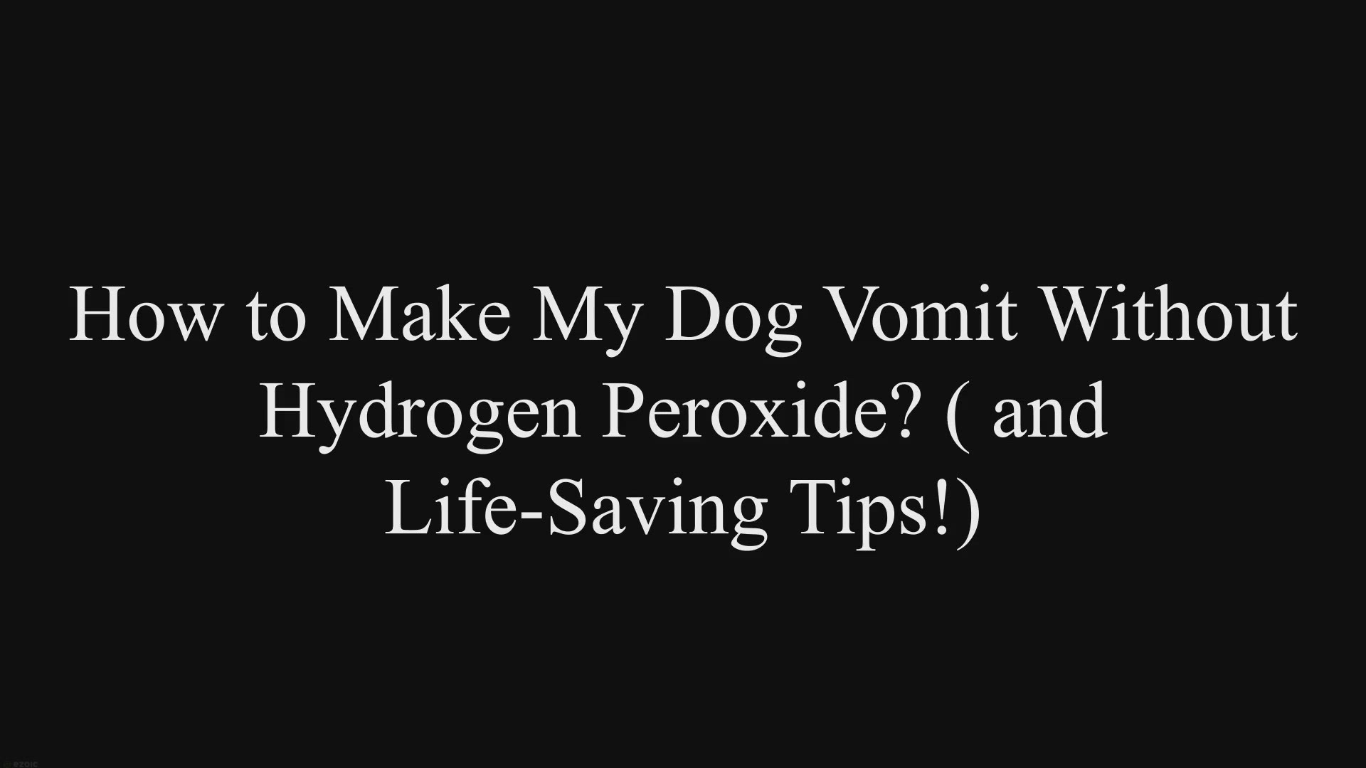 Video thumbnail for How to Make My Dog Vomit Without Hydrogen Peroxide? (& Life-Saving Tips!)