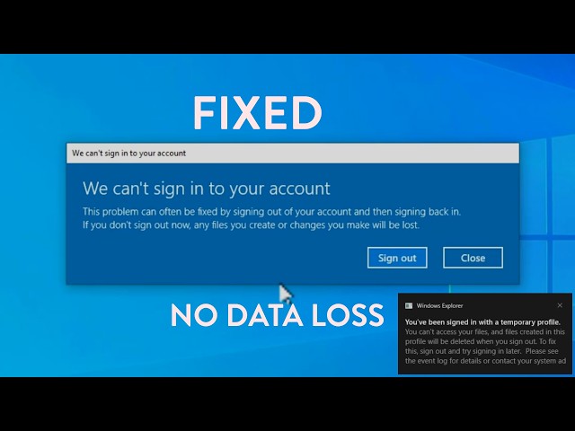 Video thumbnail for We Can't Sign In to Your Account Windows 10 & 11 | Temporary Profile Issue [2025]