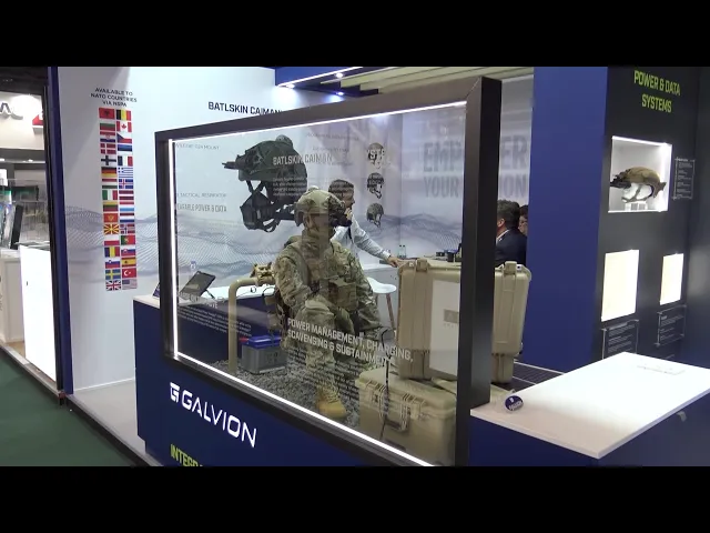 'Video thumbnail for Galvion combat helmet power solutions for military applications Quaze Eurosatory 2024'