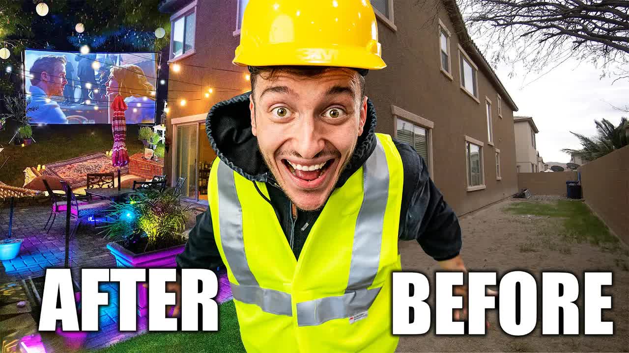 'Video thumbnail for frenchiefries: dream backyard reveal! parents surprise with pool & renovation'