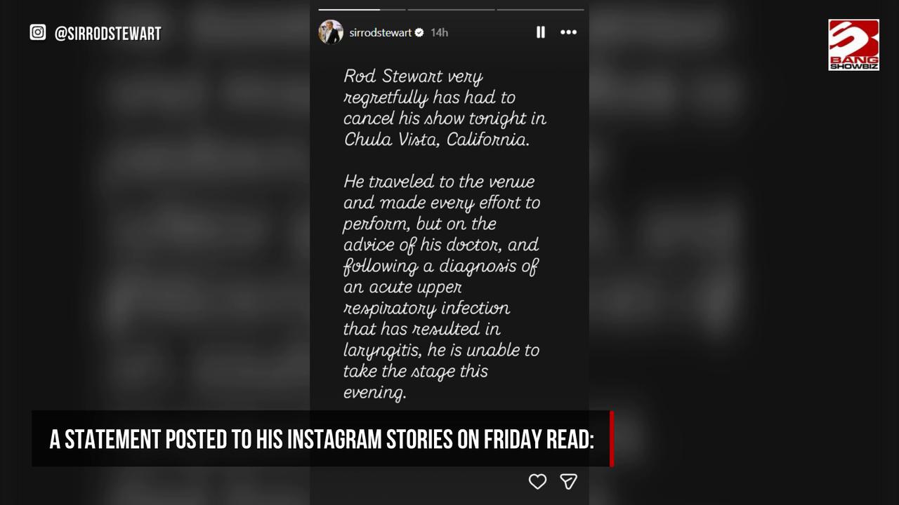 Video thumbnail for Sir Rod Stewart cancelled a gig at short notice on Friday (12.06.26) after falling ill