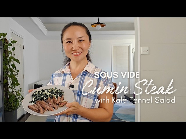 Video thumbnail for Sous Vide Cumin Steak with Kale Fennel Salad