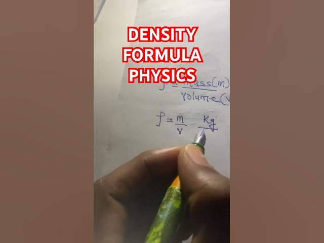 'Video thumbnail for Density formula physics'