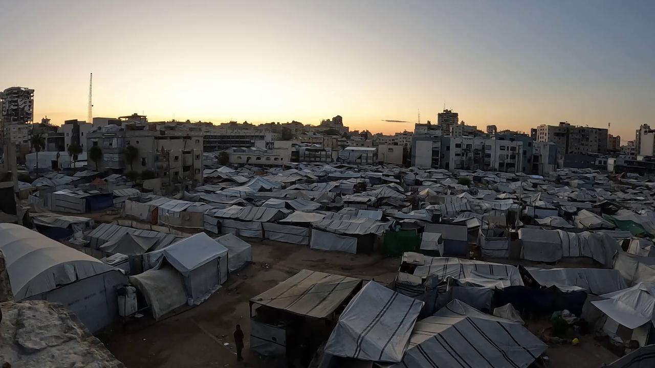 Video thumbnail for Sunrise Over War-Damaged Gaza City.