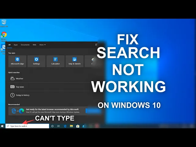 Video thumbnail for Fix Search Not Working/Can't Type On Windows 10 - 5 Ways