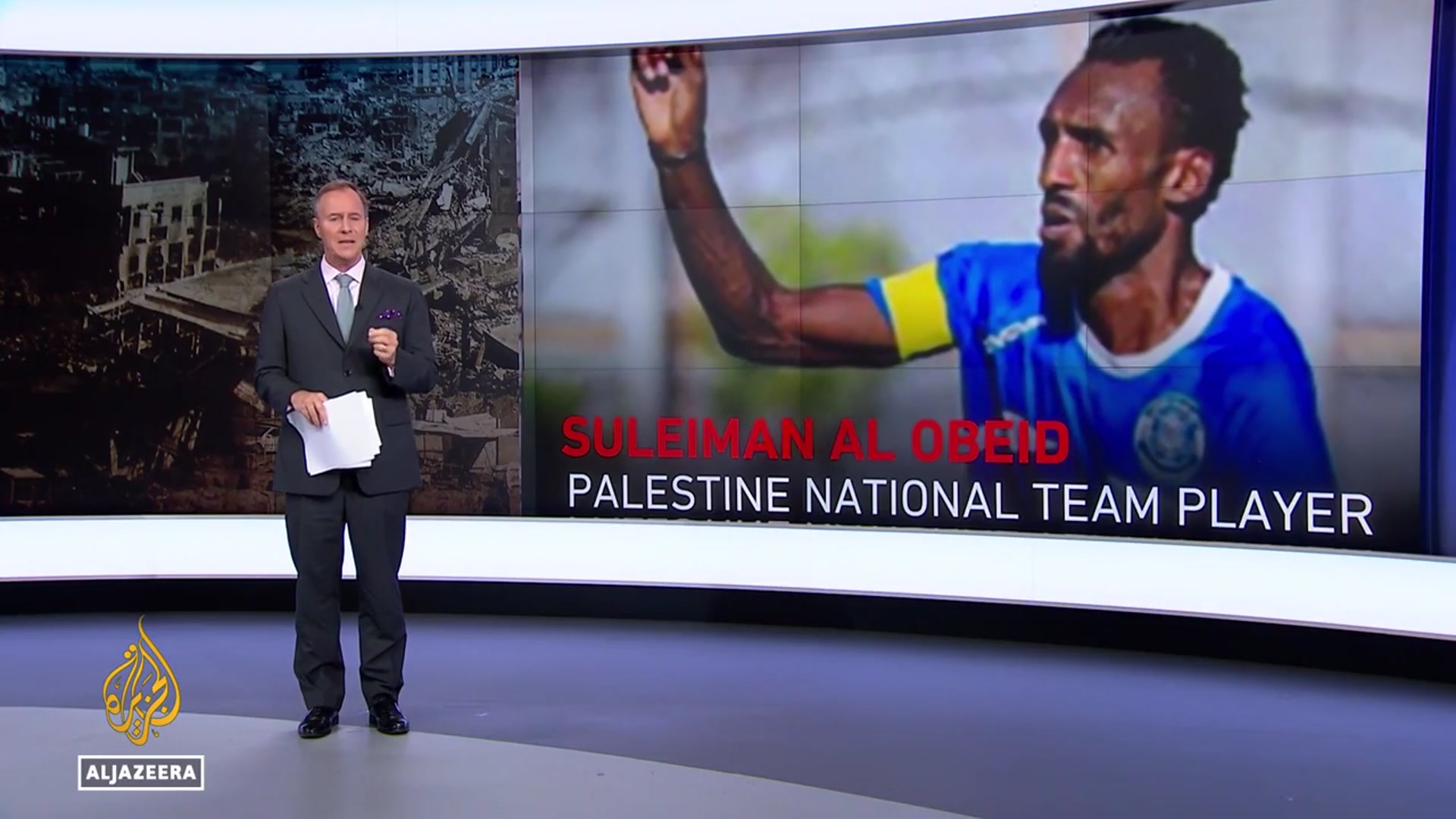 'Video thumbnail for Gaza’s athletes starved, displaced and killed as sport became a casualty of Israel’s war'