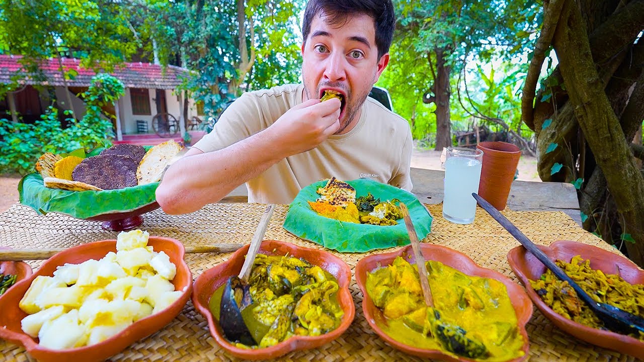 Video thumbnail for Sri Lankan Village Food FISHERMAN LOTUS LEAF LUNCH + Unique Roti in Sri Lanka!