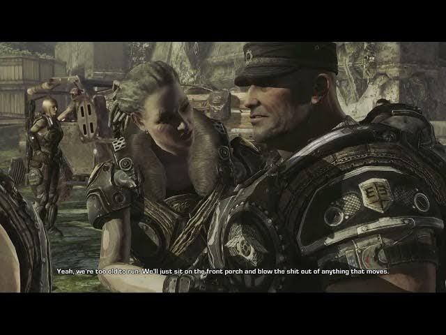 Video thumbnail for Gears of War 3 - Act 3: Talk with Hoffman | Bernadette Mataki "We're To Old To Run" Cutscene