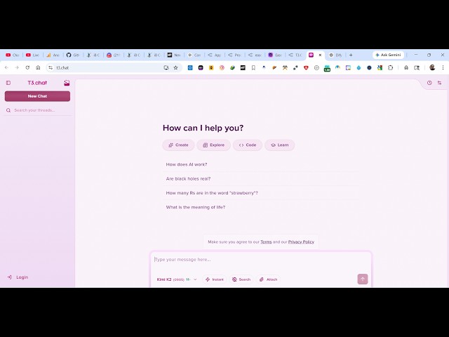 Video thumbnail for This T3.Chat AI is INSANE Builds Full Stack Apps & Generate Images,Videos From Prompt For Free