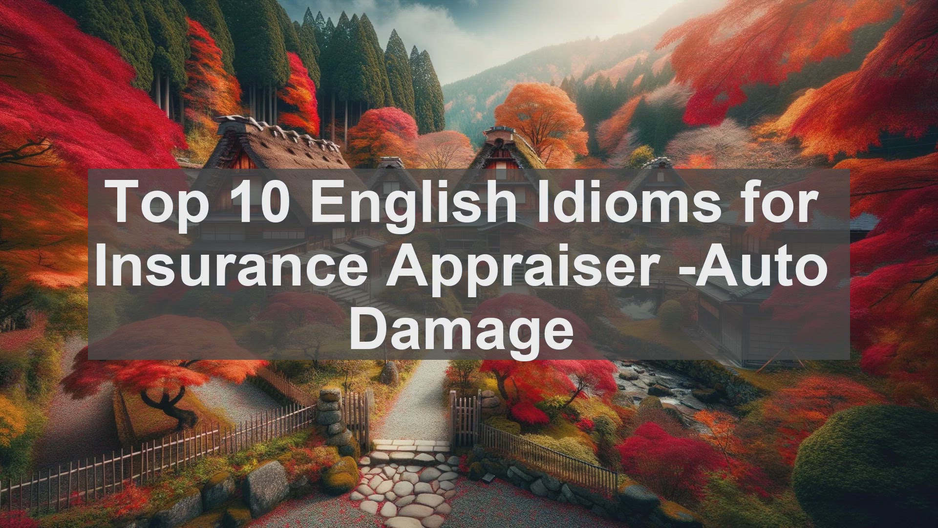 'Video thumbnail for Top 10 English Idioms for Insurance Appraiser Auto Damage'